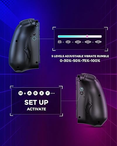 Vista 4 de NYXI Hyperion Meteor Light Wireless Joy-pad with 8 Color LED for SwitchSwitch OLED, Hyperion switch controller with RGB Lights, Programmable, 6-Axis