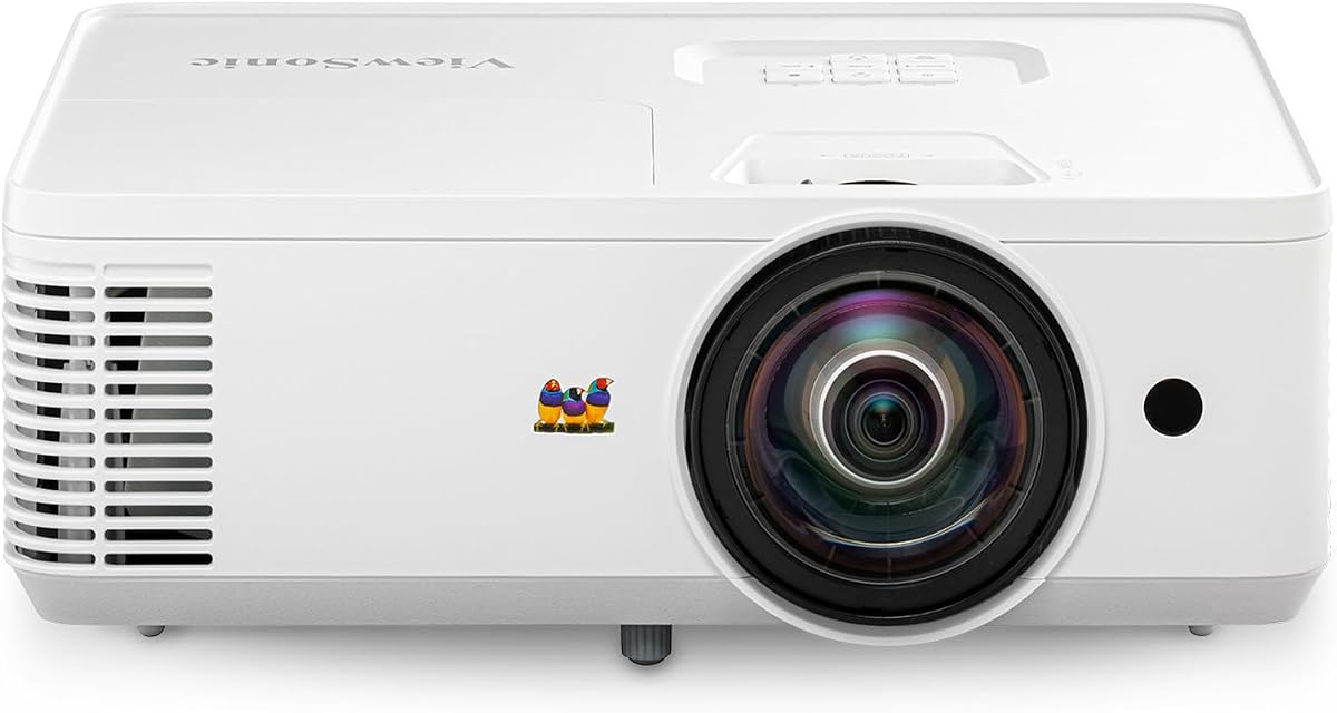 Proyector PS502W WXGA de corto alcance de 4000 lúmenes, alto brillo para empresas y educación, fácil configuración de pantalla ancha, entradas de conectividad HDMI dual y USB-A