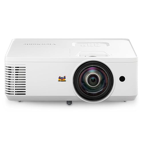 ViewSonic PS502W WXGA Short Throw Projector 4000 Lumens, Dual HDMI | Business, Classroom, Conference Room Projector With 0.5 Short Throw, Vertical Keystone, VGA, RS232, USB, Speaker, Easy Setup