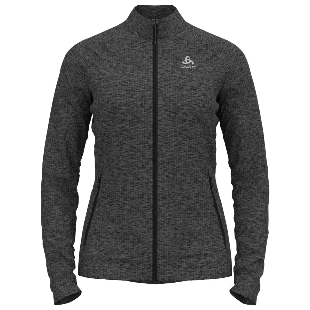 ODLO Women's FLI mid layer zip, dark grey melange, XS