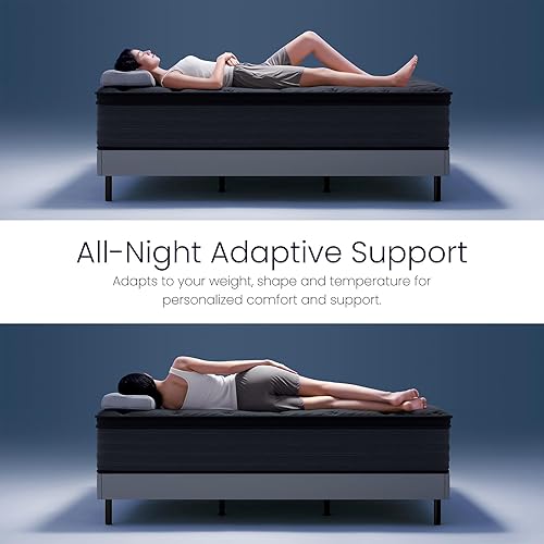 Miniatura 6 de Colchón Queen de espuma viscoelástica de gel refrescante de 12 pulgadas, colchón híbrido de firmeza media en una caja, sin fibra de vidrio, cubierta