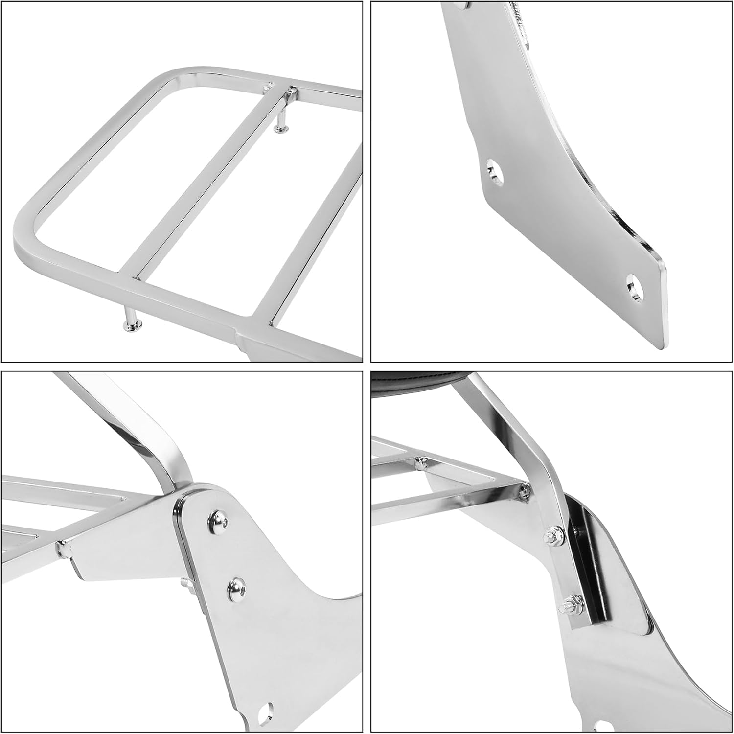 XMT-MOTO Motorcycle Backrest Sissy Bar Set Luggage Rack Fit for Honda Shadow SABRE VT1100 All Years Honda Shadow ACE VT1100 All Years