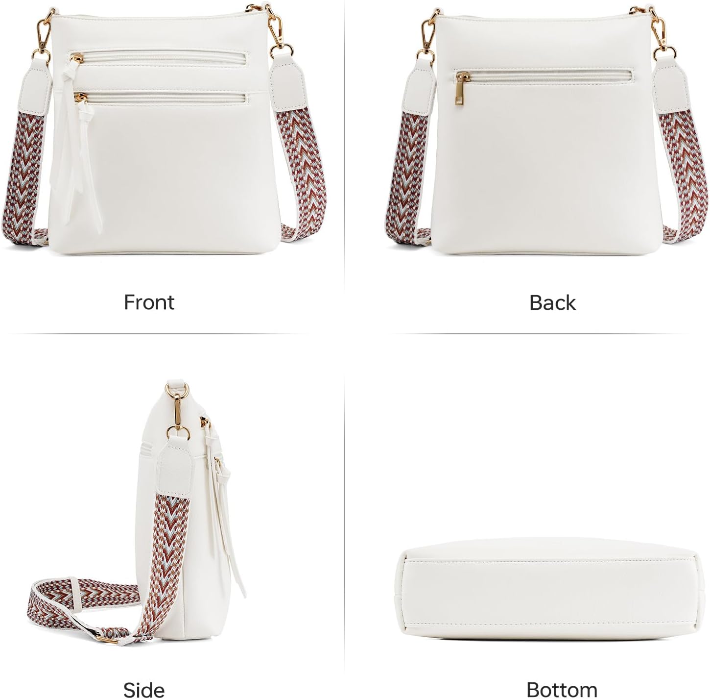 GEMIU Crossbody Bags for Women Vegan Leather Shoulder Bag with Multi Pocket, Adjustable Strap Purses