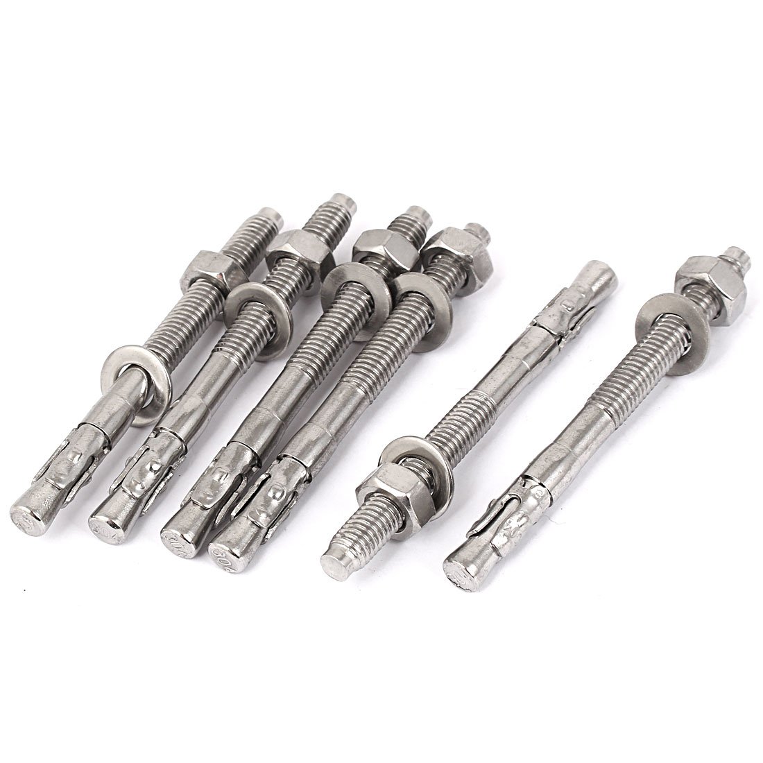 Aexit M8 Thread Anchors 304 Stainless Steel Car Repair Gecko Expansion Bolt Screw 90mm Expansion Anchors Long 6pcs