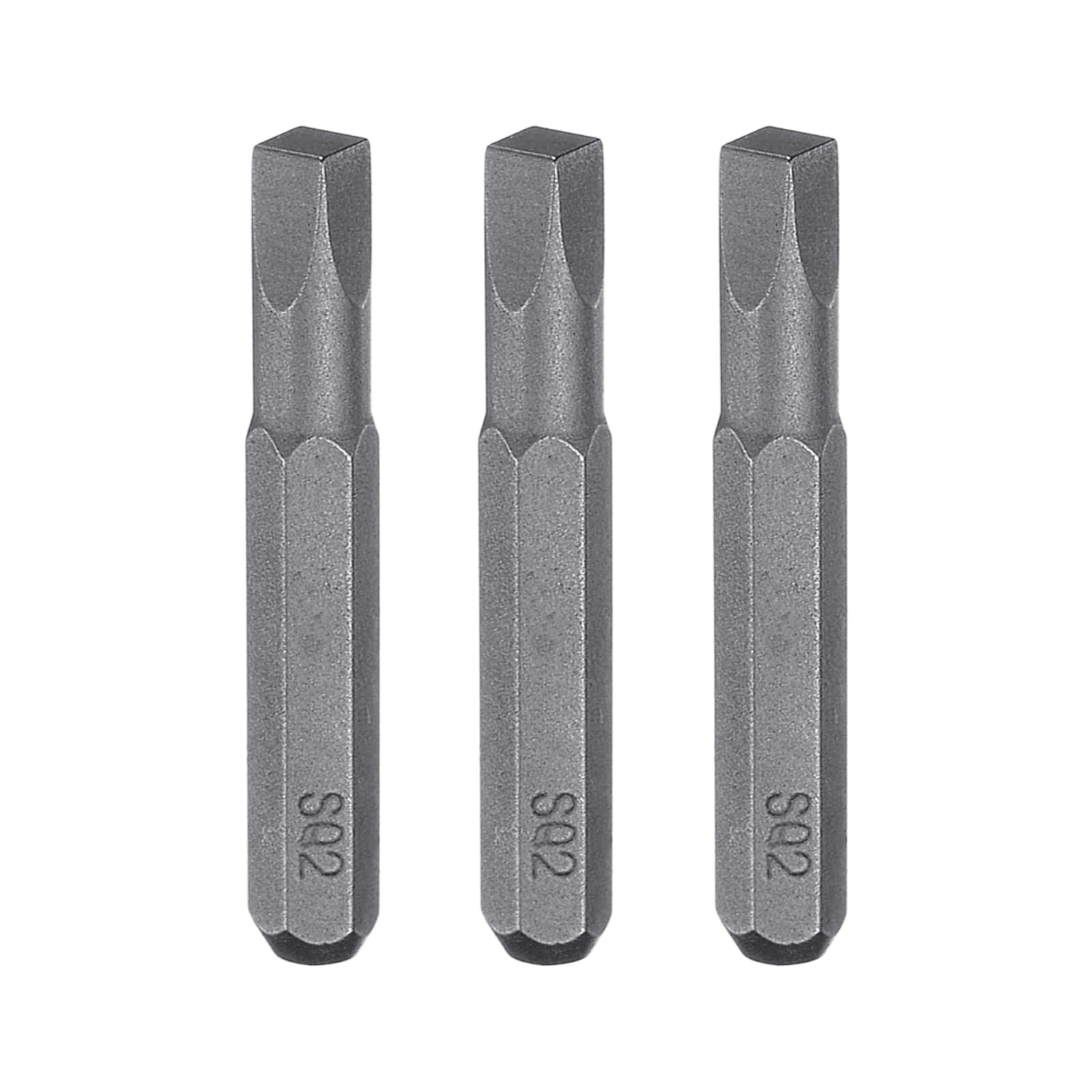HARFINGTON 3pcs SQ2 Square Screwdriver Bit 5/32" Hex Shank 28mm Length Magnetic 4 Point Head Hex Bits S2 Steel Screw Driver Bit for Electric Manual