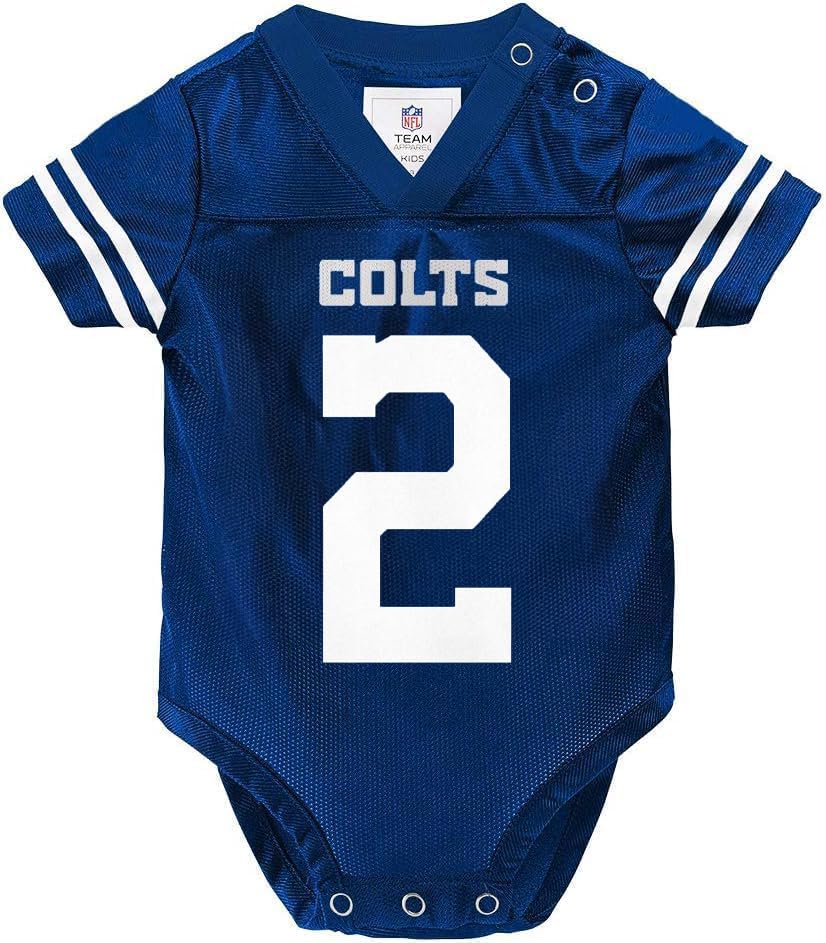 Outerstuff Carson Wentz Indianapolis Colts #2 Blue Newborn Infants Team Color Home Creeper Bodysuit Player Jersey (12 Months)