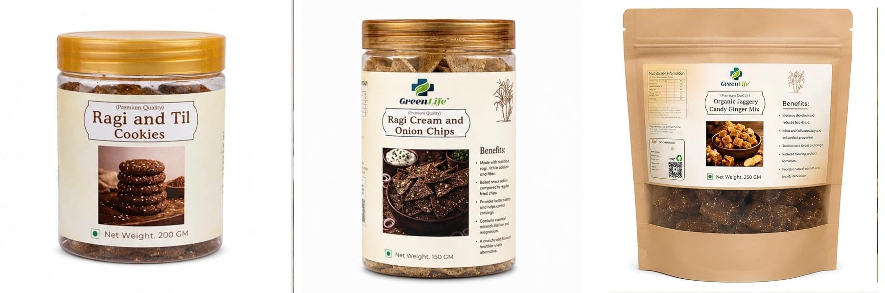 Ragi and Til Cookies | Finger Millet & Sesame | 200gRagi Cream & Onion Chips | Baked | 150gOats & | Oats | Crispy Flavor | 200g-image-45
