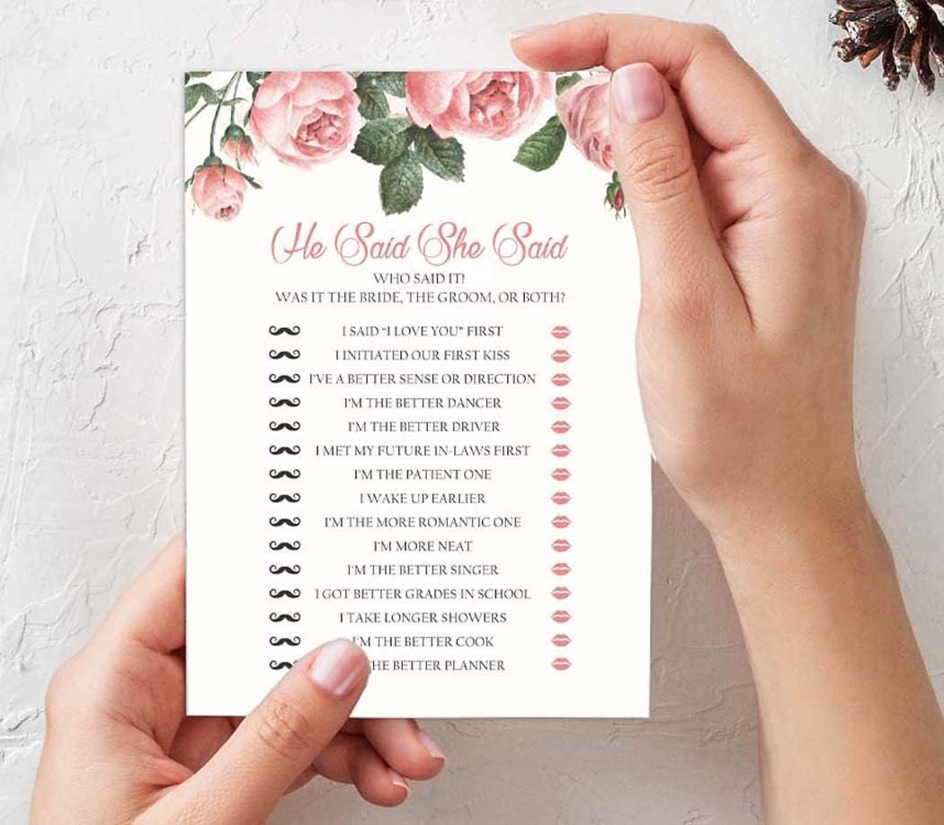 Floral Theme Bachelorette Party Games Set Bundle of 5 (Activities for 50 Guests) Fun Bridal Shower Games Set