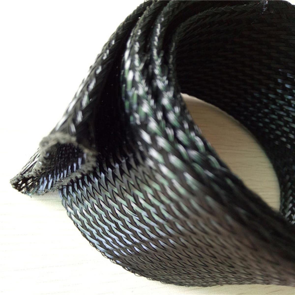 Anpassbare 5/100/300 m 3 mm bis 100 mm isolierte Geflechthülse PET-Draht erweiterbare Kabelhülse schwer entflammbares Nylon-geflochtenes Rohr - 300 m, 18 mm