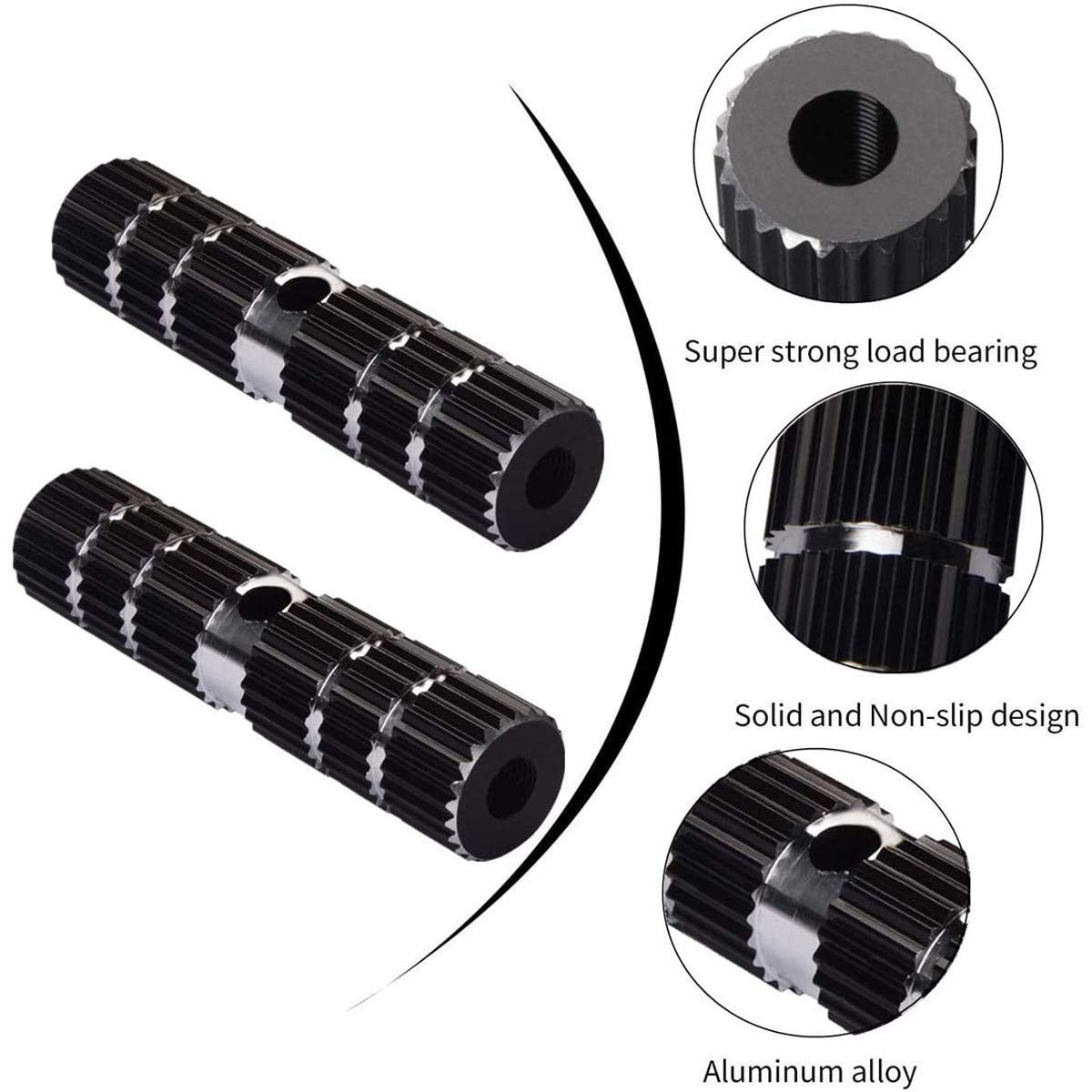 Pedali BMX In Lega Alluminio - Set 2 Pezzi Antiscivolo Per Mountain Bike E BMX | 110x35mm - Foto 2