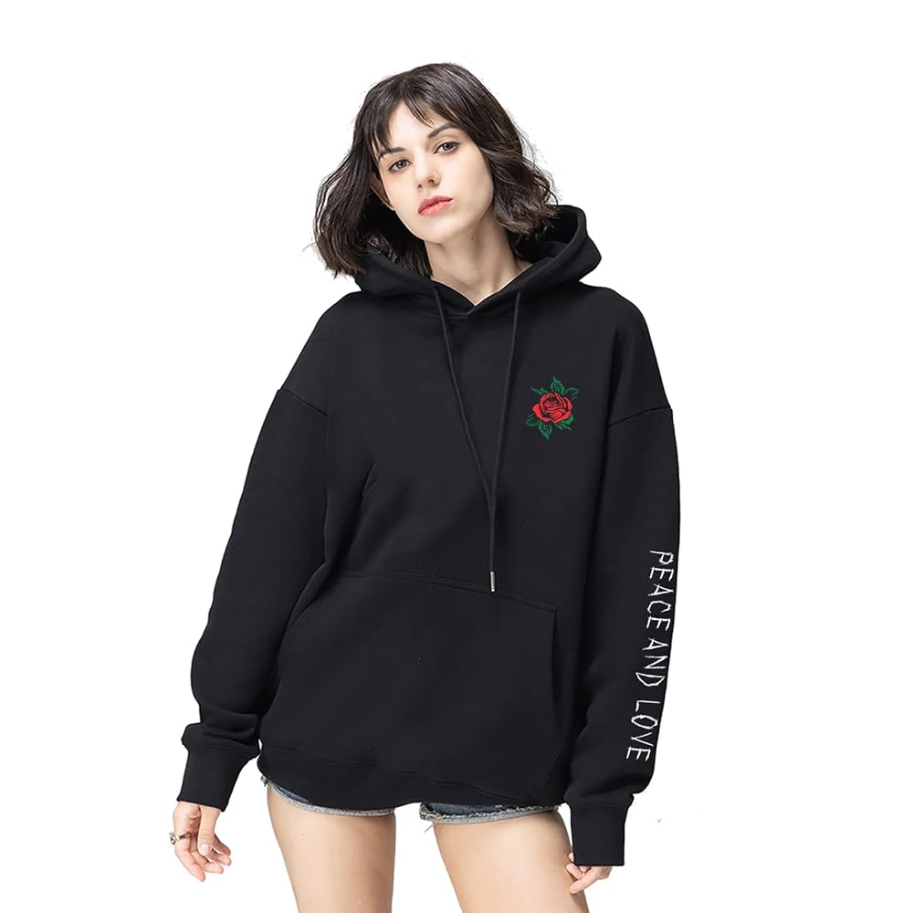 【PUNCHLINE】24FW★ Rose Number Lunadyeing Sweatshirt Amazon.com: SUNNY GUO Rose Embroidered Hoodie For Men Women