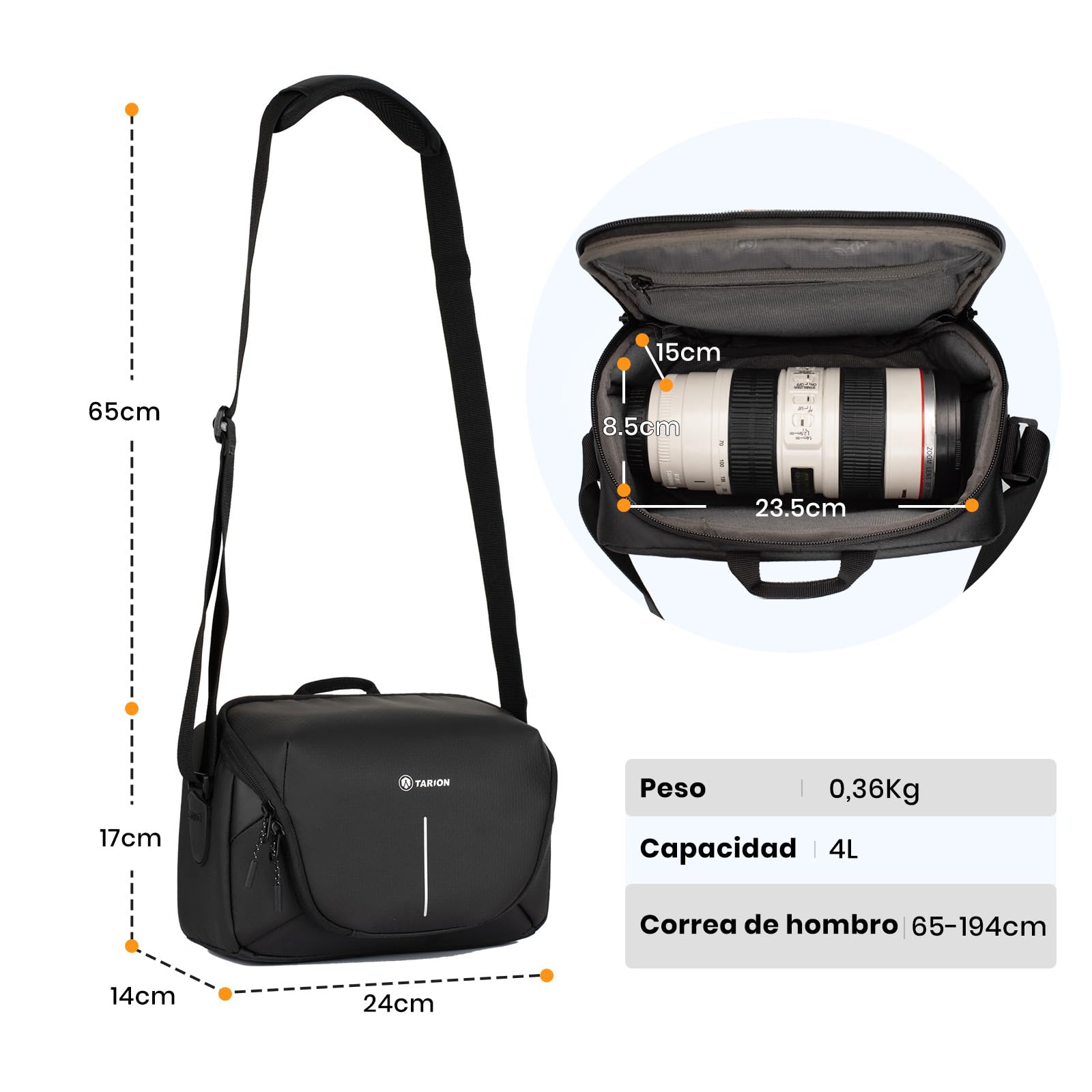 TARION ZONE bandolera para cámara, Bandolera SLR DSLR para cámara