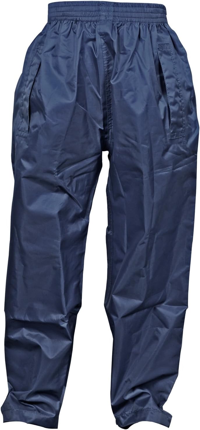 DRY KIDSChildrens Waterproof Over Trousers. Boys and Girls Rainwear for Outdoor Play