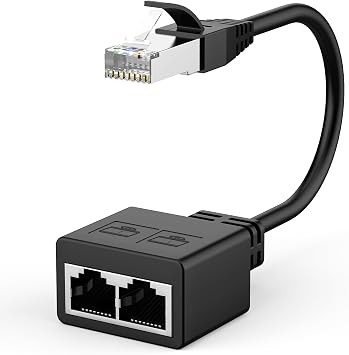 RJ45 Network Ethernet Adapter Splitter,esbeecables E thernet S plitter 1 Male to 2 Female LAN Ethernet Splitter Adapter Suitable Super Cat5,Cat5e,Cat6,Cat7,Cat 8