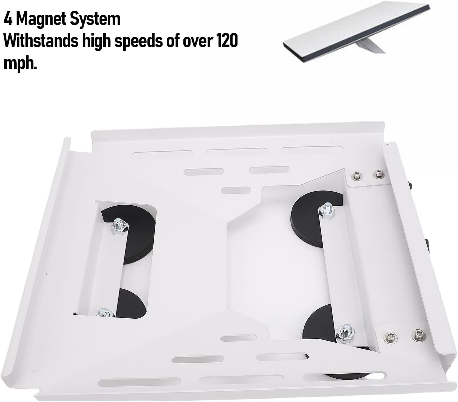 WALFRONT Satellite Magnetic Roof Mount, Stainless Steel Satellite Roof Rack Mounting Brackets with Four Magnet System, for RV Boat Car Truck