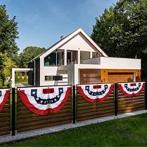 Sunshane Usa Pleated Fan Flags American Us Bunting Flag Half Fan Stars And Stripes Banners For 4Th Of July Memorial Day Patriotic Outdoor Decorations (6, 1.5X3Feet) #TOP2