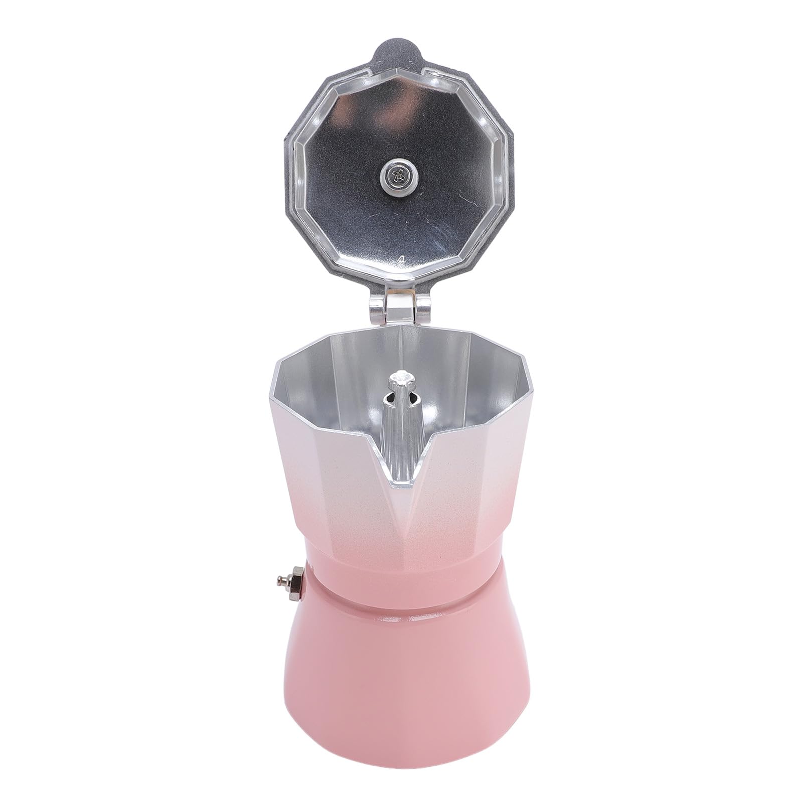 Cocoarm Italiana de Aleación de Aluminio 150 Ml 3 Tazas con Filtro de Papel y Cuchara para la Cocina Casera para Latte Cappuccino (Rosada)