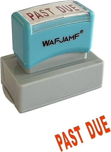 WAFJAMF Sello Past Due - Sello de goma autoentintable para oficina de tinta roja tamaño grande