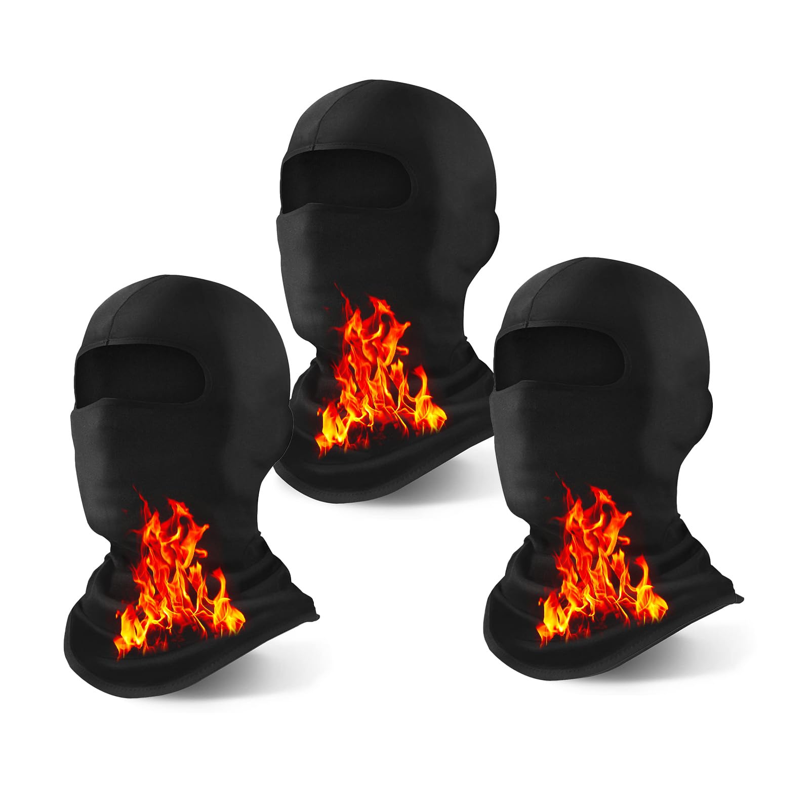 Xeoxarel Winter Face Mask Thermal Balaclava Cold Weather Windproof Full Face Cover Fleece Black