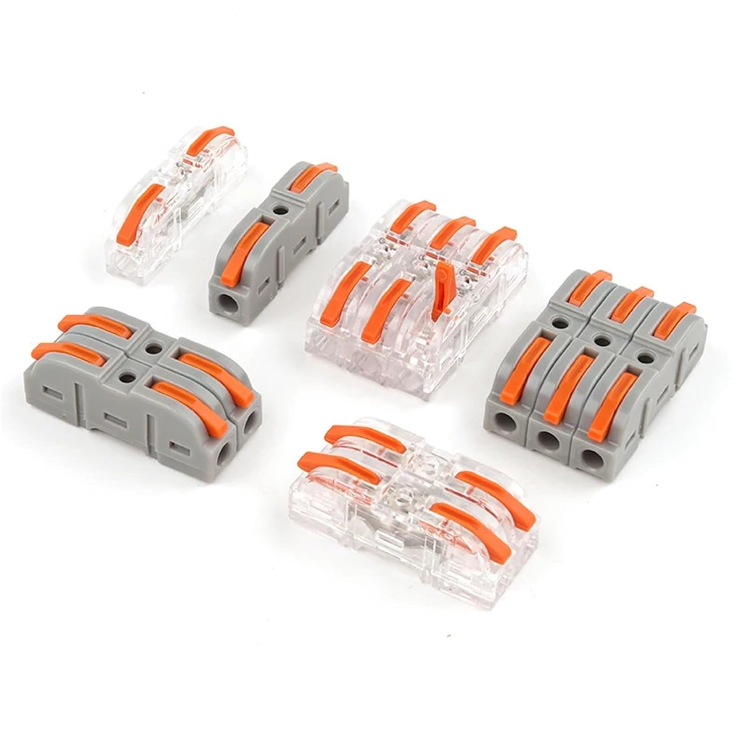 Splicing Inline Compact Conductor Docking Terminal Block Lever Quick Wire Connector Electrical Connectors Kit 28-12 AWG 221 25Pcs(Boxed 34PCS)