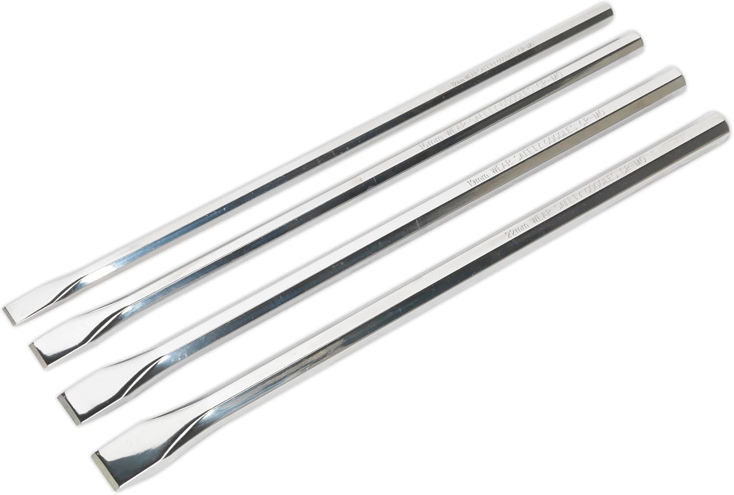 Sealey AK9148 4 Piece Extra-Long Chisel Set, Silver