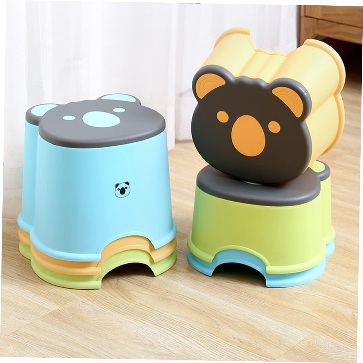 VOSAREA Boy Girl's Stool Low Step Stool for Boys and Girls Plastic Portable Easy to Clean Pad for Stability for Home Decor