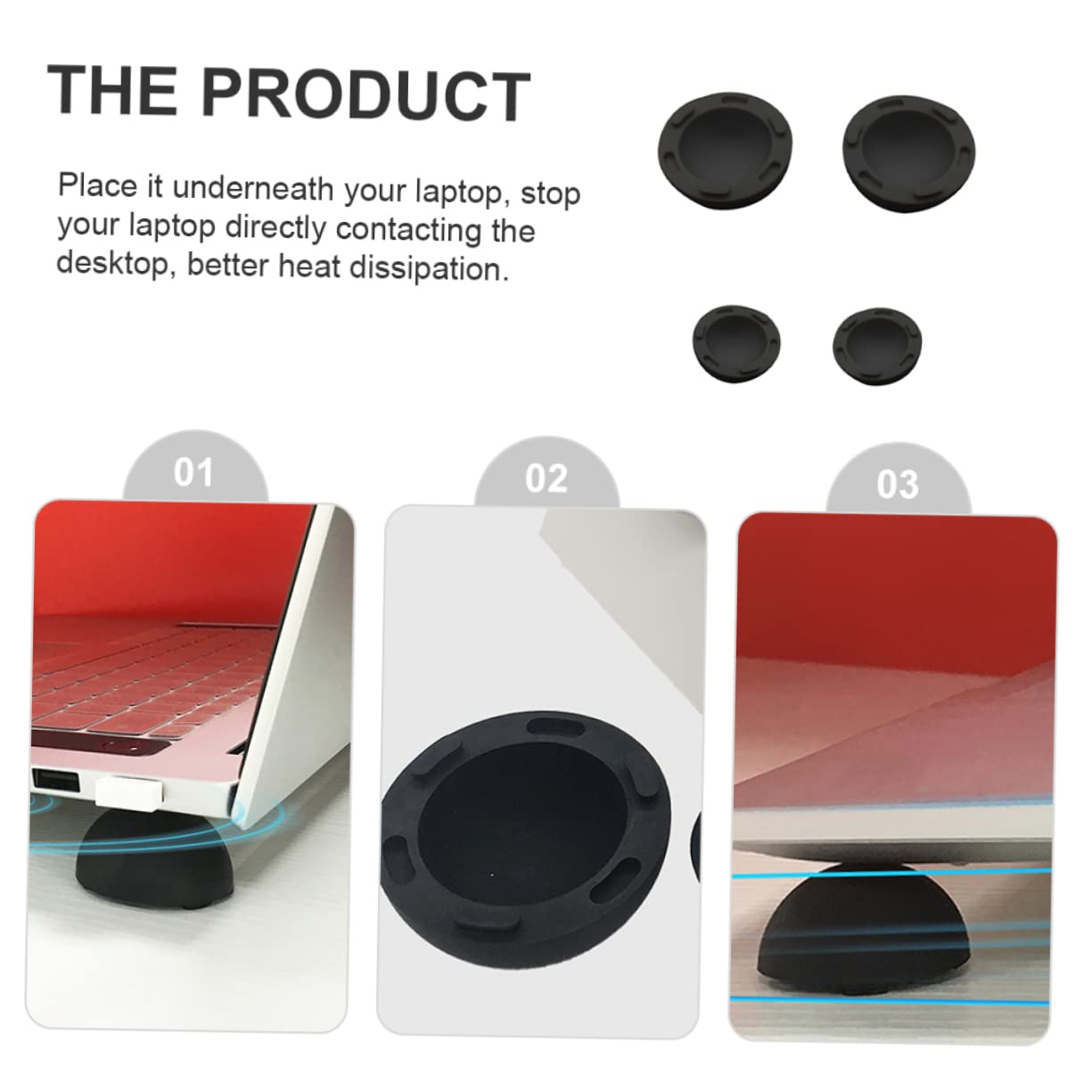 KOMBIUDA Silicone Laptop Riser Ball Cooling Pad Anti-Slip Mini Size Laptop Stand Ventilation