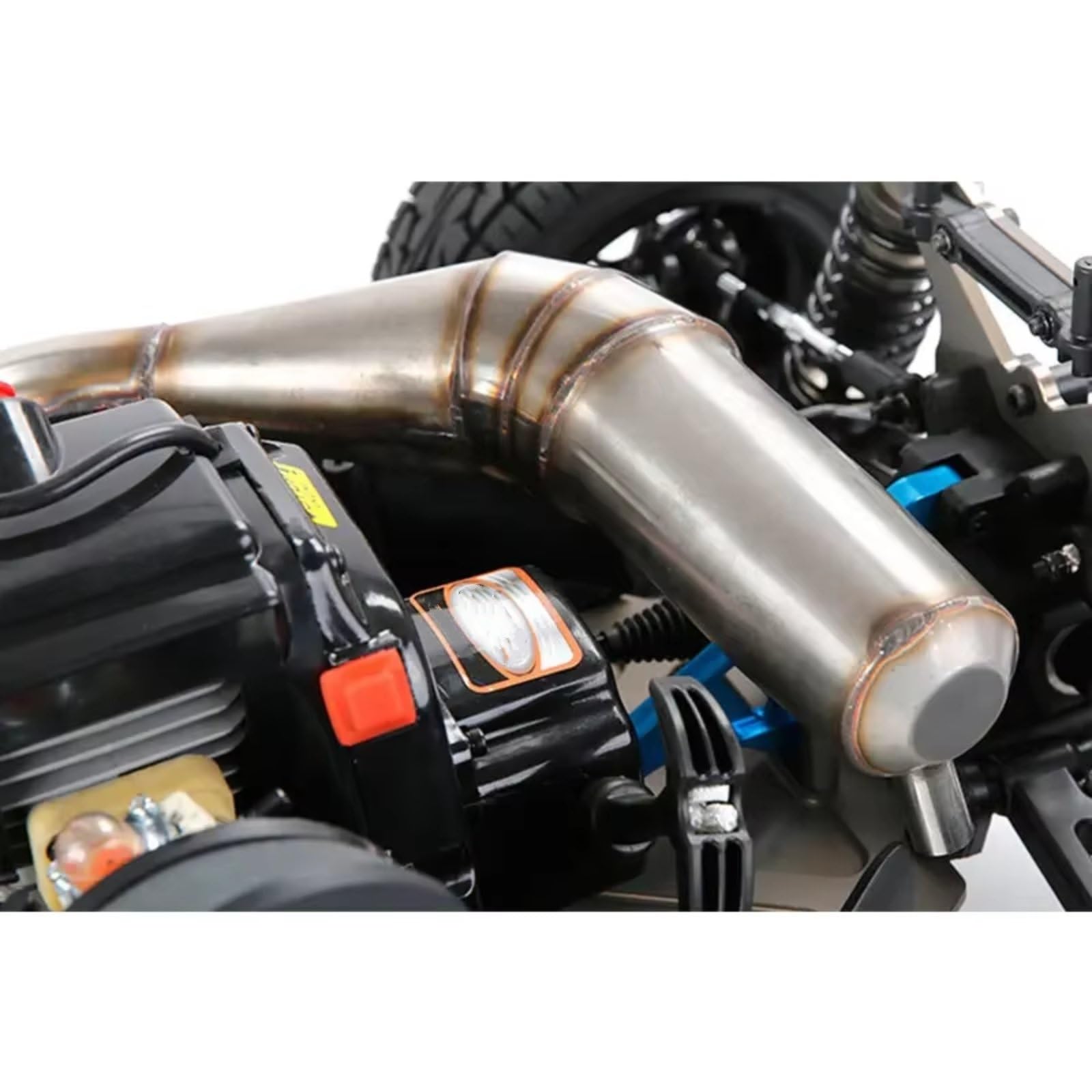 Piezas Orugas RC para Losi para Rofun para Rovan Kingmotor X2 1/5 RC Piezas Mejoradas Coche Gas R2 Silenciador Incorporado Conjunto Tubo para Escape Acero Inoxidable