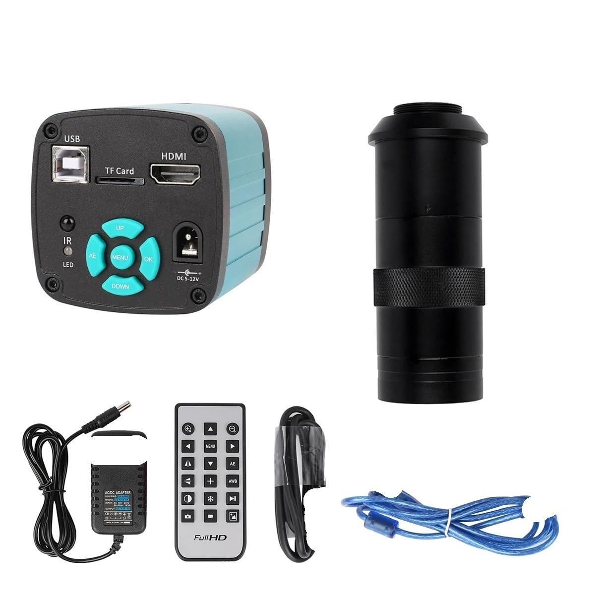 Microscope 13MP Monocular Microscope Digital Camera Set 130X Or 180X Adjustable Lens LED Light(48MP USB 130X)