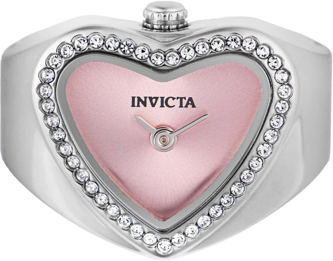 Invicta Mini Ring Watch Lady 18.5mm Stainless Steel Steel Pink dial VC00 Quartz