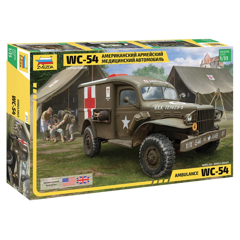 Amazon.com: Zvezda - 1/35 WC-54 Ambulance - Plastic Model Making