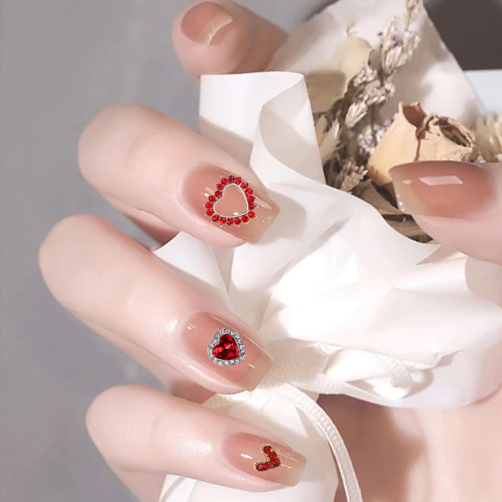 Amazon.co.jp: ネイルパーツ ハート 20個セット 3D 立体 大きめ ハート