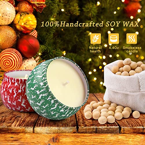 Christmas Scented Candles Gifts Set For Women 4 Pack, 4.4 Oz Soy Aromatherapy Candles For Home Scented Decoration, Long Lasting Jar Candles For Her Birthday Gifts Christmas Presents For Best Friends #TOP3