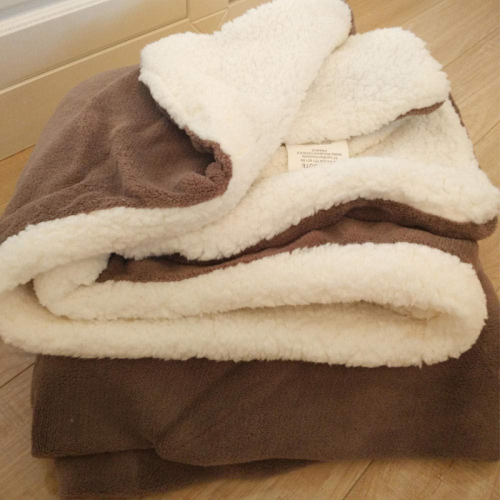 VHKJewE Blanket Throw for Bed Brown Throws for Sofas Large Fall and Winter Fleece Soft and Cosy Heavy(Brown,150x200cm)