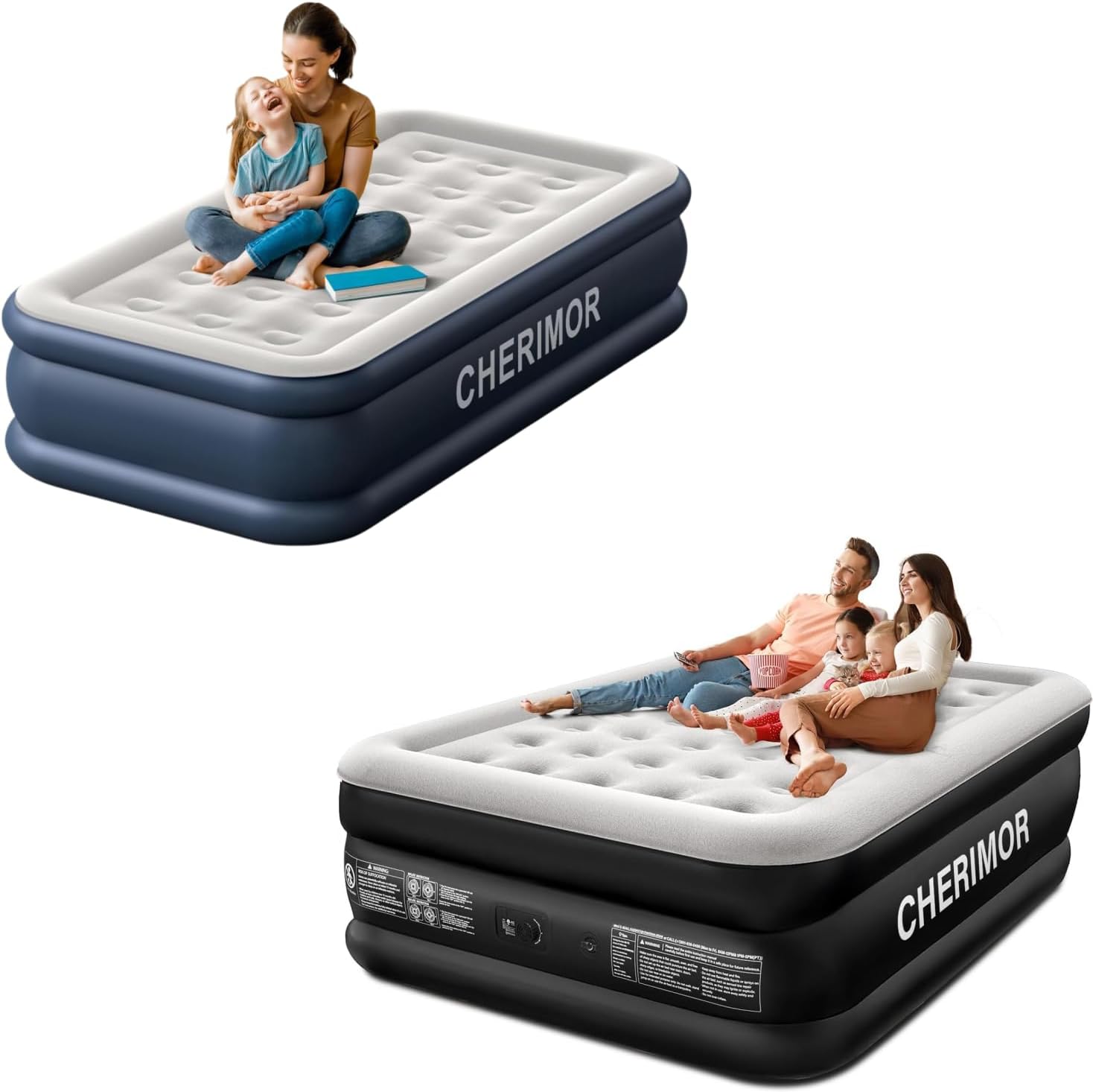 Air Mattress Set – Includes 18" Queen-Size Air Mattress and Twin-Size Air Mattress
