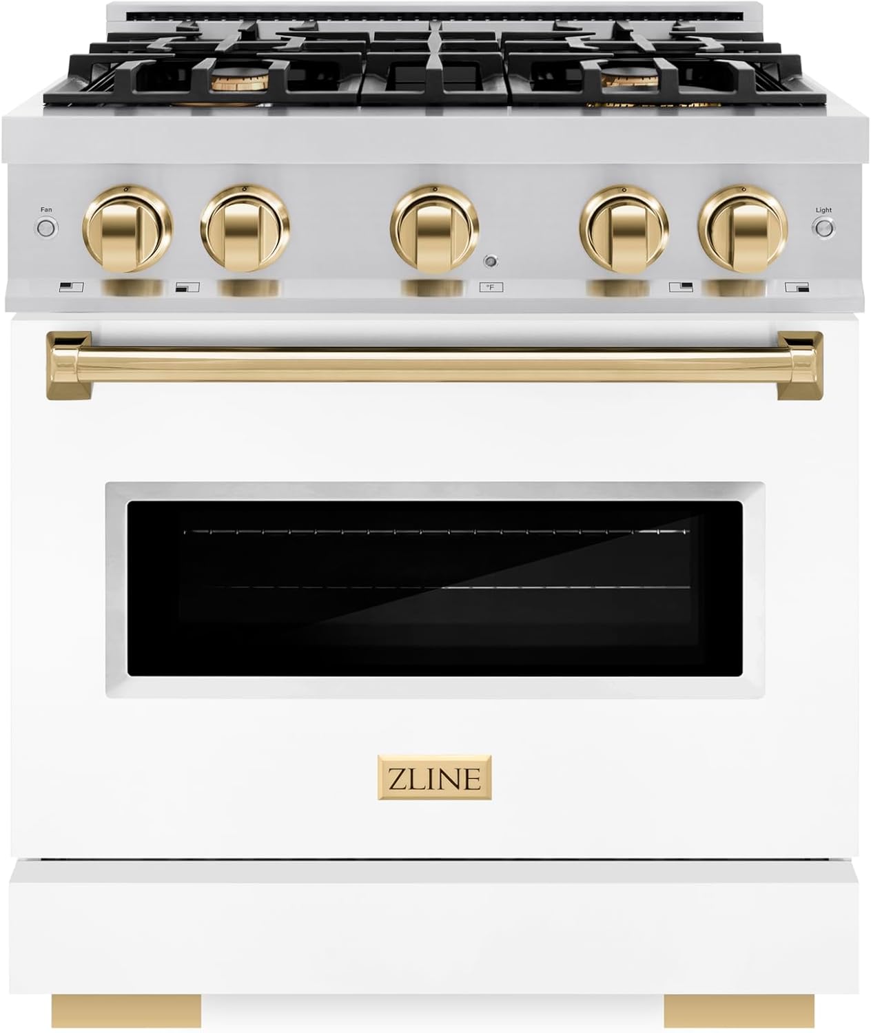 ZLINE Autograph 30" Classic Dual Fuel Range w/White Door & Gold Accents (CDRZ-WM-30-G)
