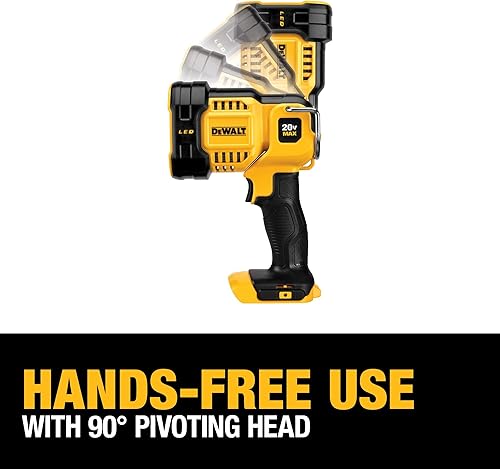 Vista 17 de DEWALT Luz de trabajo LED máxima 20V, cabeza pivotante (DCL043)