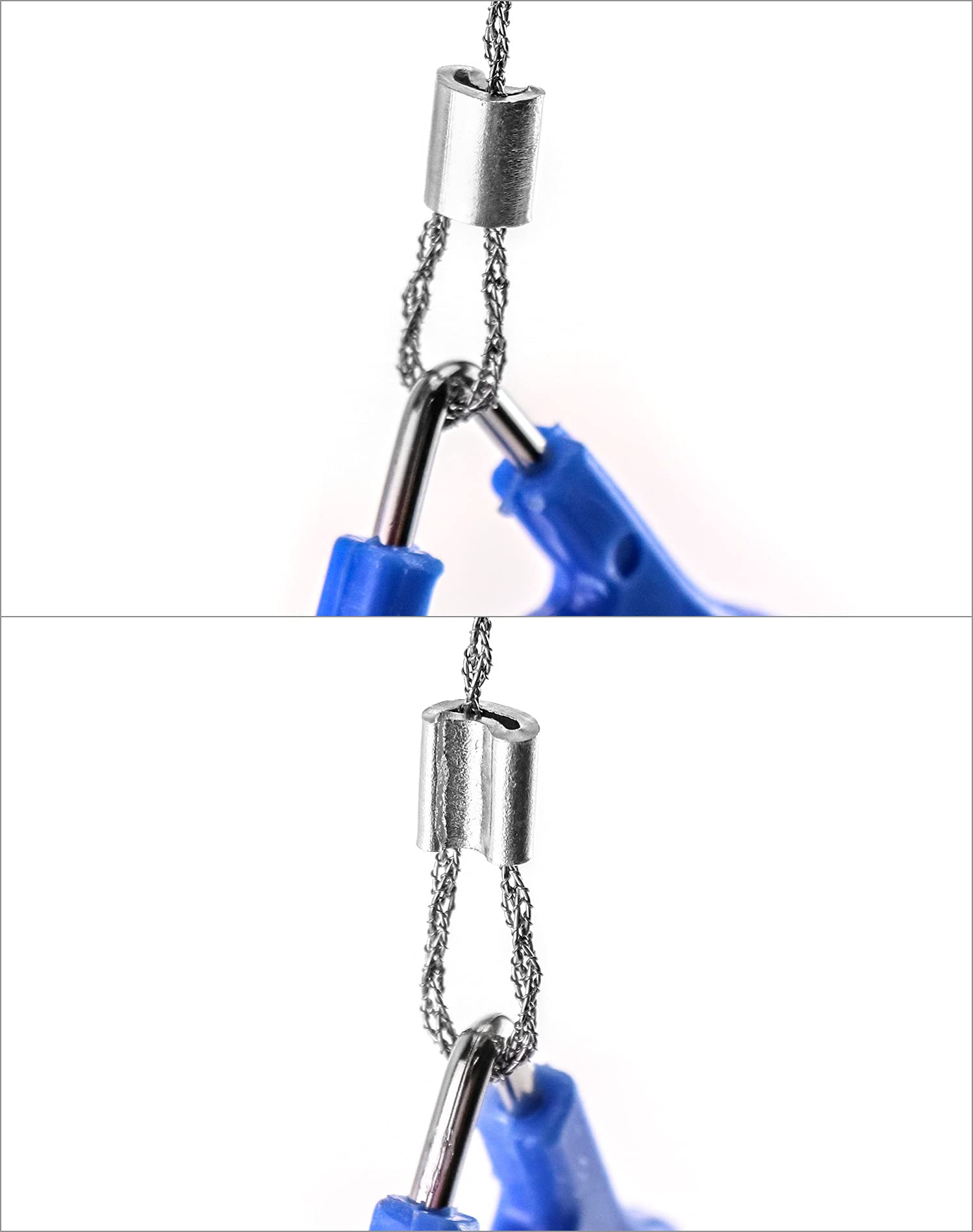 QWORK® 4 pezzi Sega a filo, Sega a Catena in Acciaio Inossidabile da 52 cm, Per Il Taglio di Alberi, Attrezzatura per zaino in Spalla, Camping, Hunting, Hiking