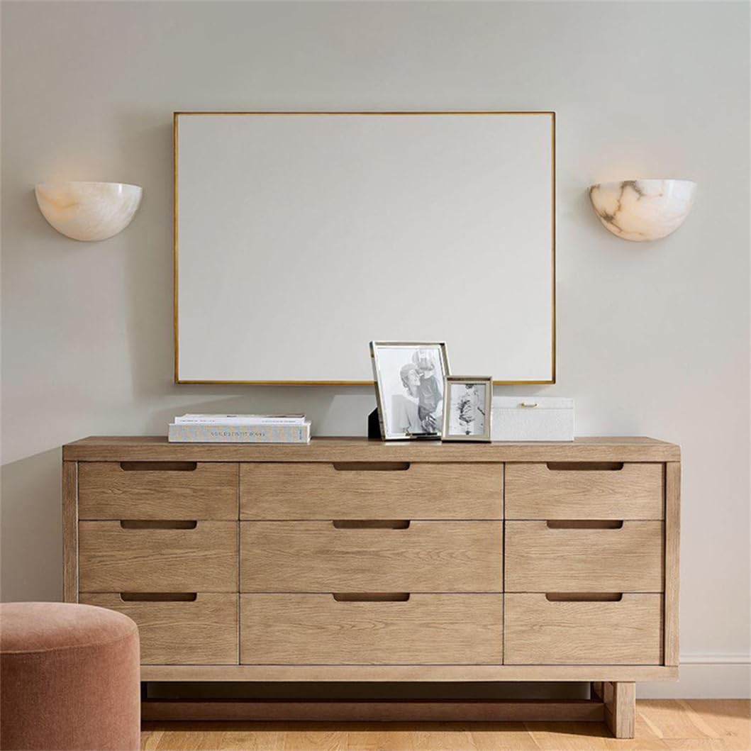 Aplique de Pared Dormitorio Simple Estilo Americano Apliques Naturales Blancos nórdico Forma semicircular for Sala Estar Cocina Dormitorio sobre Espejo 20 cm / 8 Pulgadas(25cm)