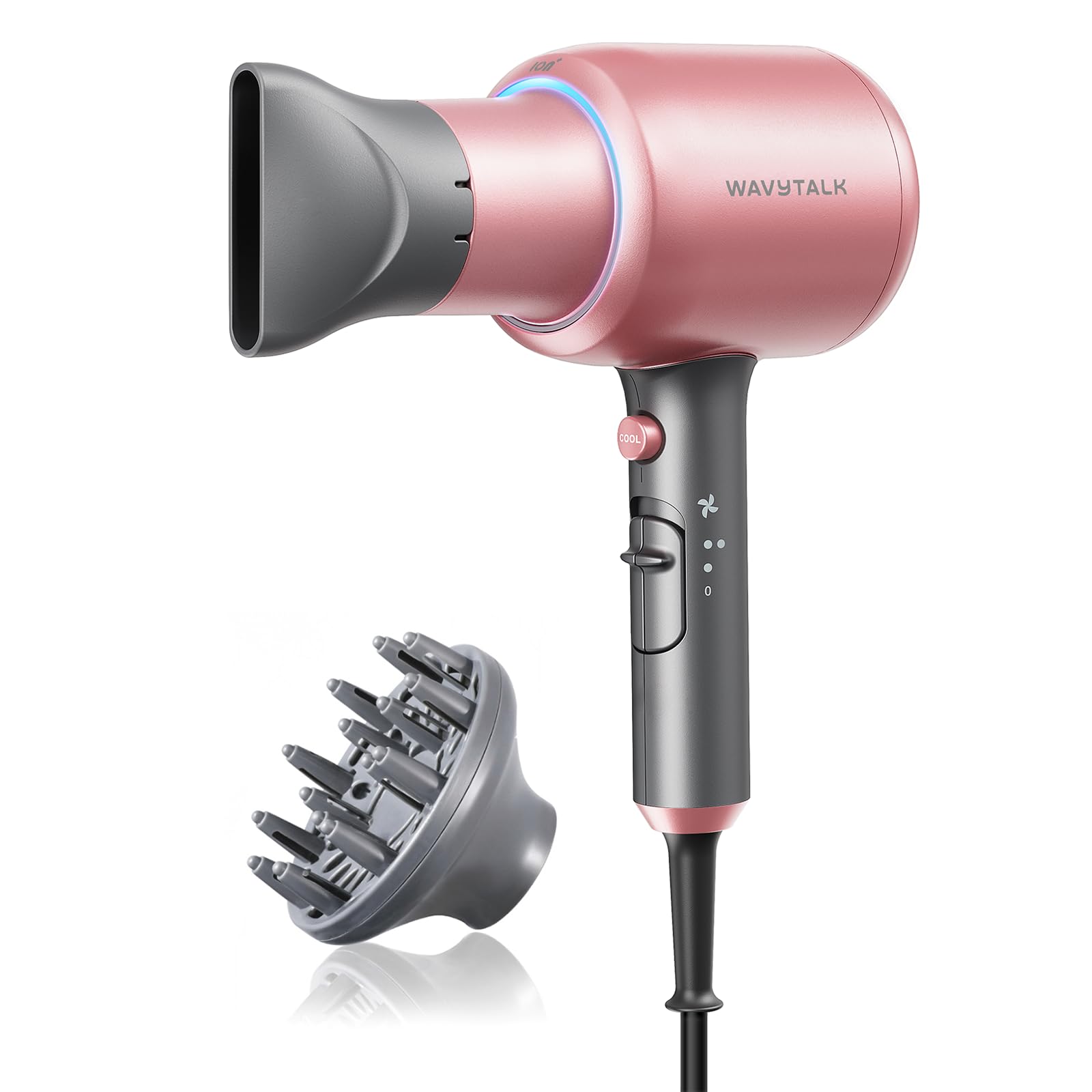 Wavytalk Hair Dryer with Diffuser, Blown Away Ionic Hair Dryer for
