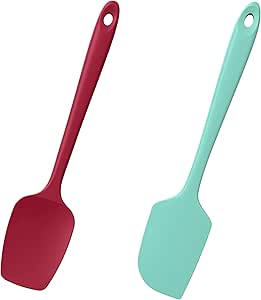 Doosu siliconen lepel-spatelset, 600°F hoge temperatuur keukenmeng- en roerlepels Spoonula, flexibele BPA-vrije rubberen schraper, krasbestendig voor antiaanbakkookgerei (3 stuks, Multicolor 3