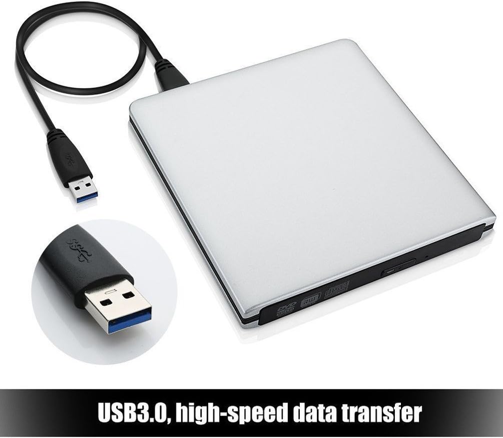 Ultra Slim External USB 3.0 CD/DVD-RW Writer Burner Player for MacBook Pro Air iMac or Other PC/Laptop