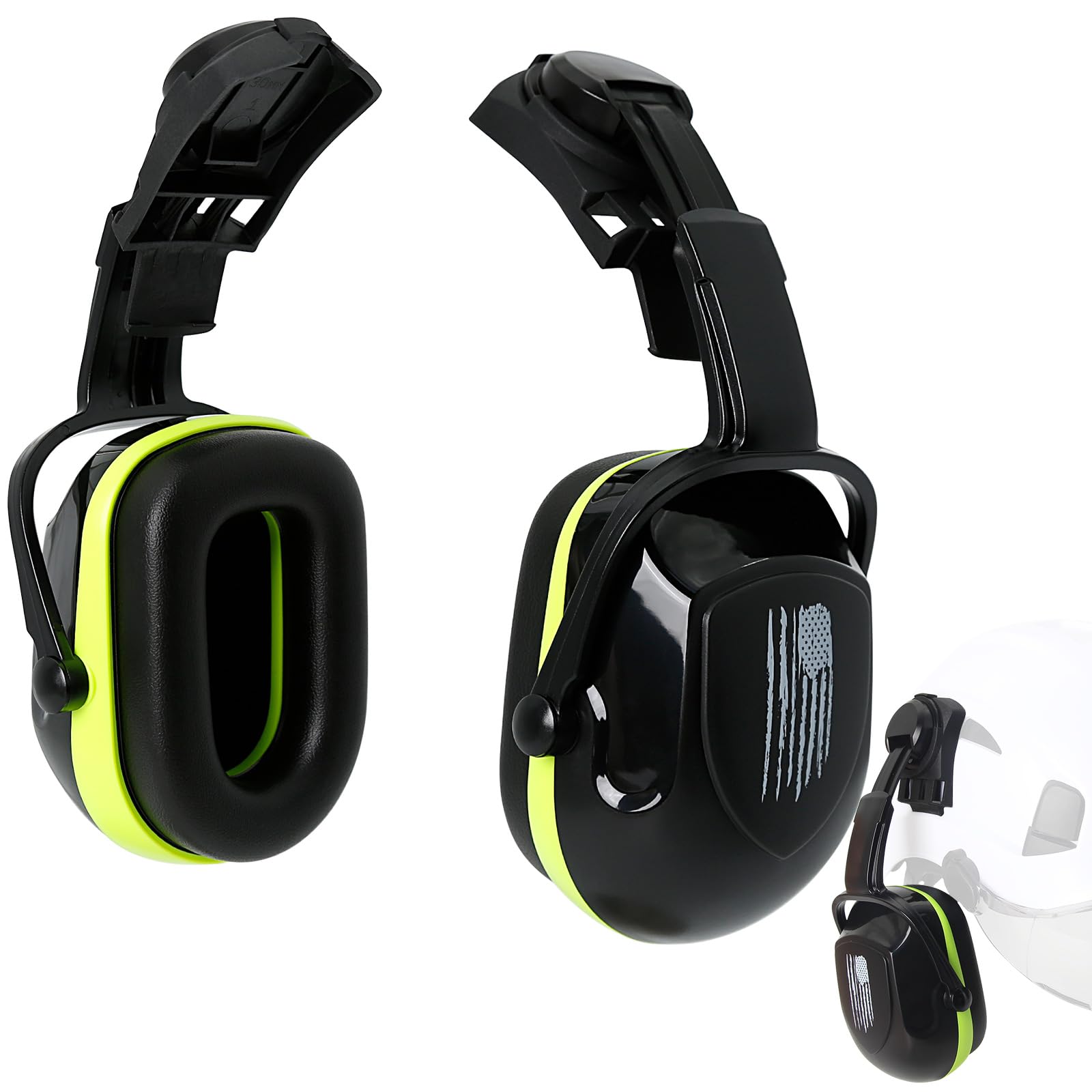 Aolamegs Safe Hard Hat Ear Muffs, Green Ear Muffs For Noise Reduction For Hard Hat Accessories SNR 30dB NRR 25dB Ear Protection, Construction Ear