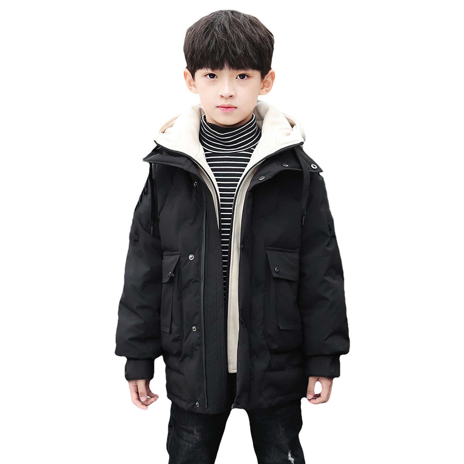 amropi Chaqueta Invierno para Niño Abrigo con Capucha Parka Cortavientos Cálido Jacket para 3-12 años