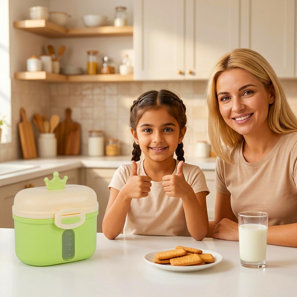 SNOWIE SOFT® 360g Baby Milk Powder Container with Scoop and Leveller, Foodgrade PP Double Layer Anti-Leak Formula Milk Container, Baby Snack Storage Container for Outdoor Travel Home, BPA Free 4