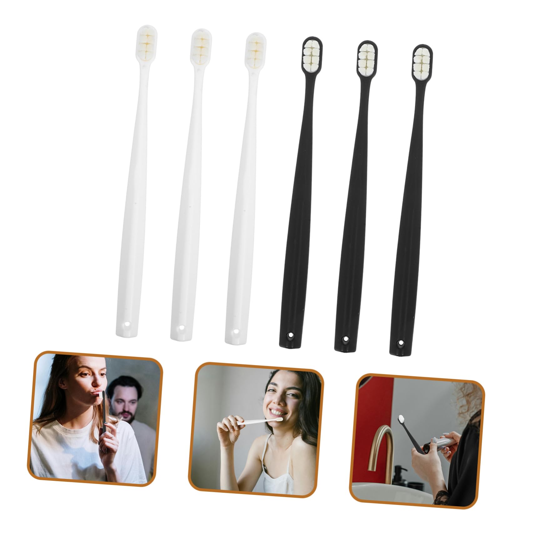 VALICLUD 18 Pollici spazzolino da denti Spazzolino ultra morbido ergonomico per gengive sensibili extra morbido super morbido fibra