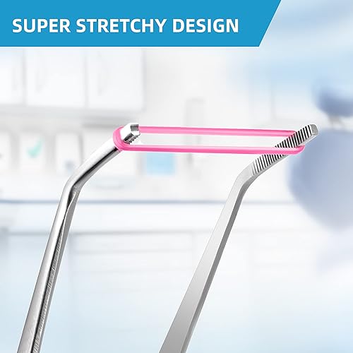 Miniatura 3 de Annhua Bandas elásticas de ortodoncia, 500 unidades (3.5 onzas, 14 pulgadas), bandas de tracción de goma dental, bandas para huecos dentales, aseo