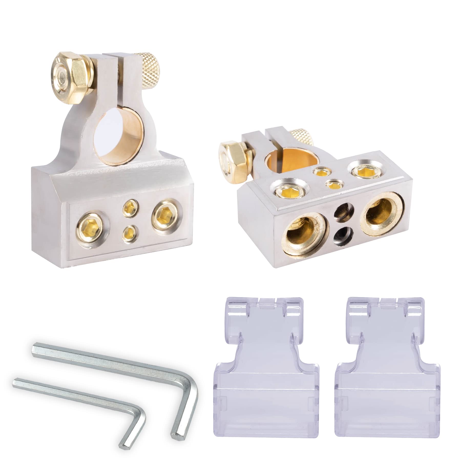 SINGARO Car Battery Terminal Connector, 0/2/4/6/8 AWG Zinc Alloy Truck Audio Battery Protector, Quick Disconnect and Release Battery Cable End, Car External Accessories