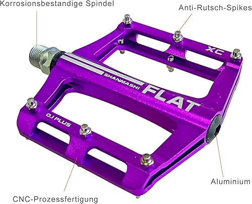Miniatura 3 de UPANBIKE Pedales de rodamiento de bicicleta de montaña de 916 pulgadas, eje de aleación de aluminio, plataforma plana para bicicleta de carretera