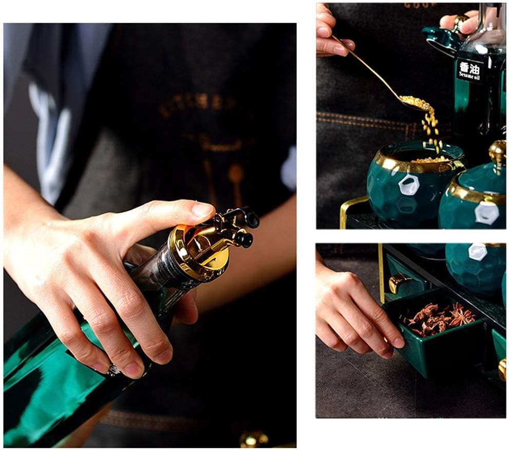 Spice Box Serving 10 Pcs Spice Containers Glass Set with Spice Rack Include Household Multifunctional Spice Box,A